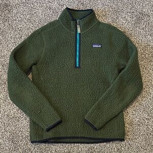 Patagonia Fleece Quarter-Zip Jacket in Forest Green